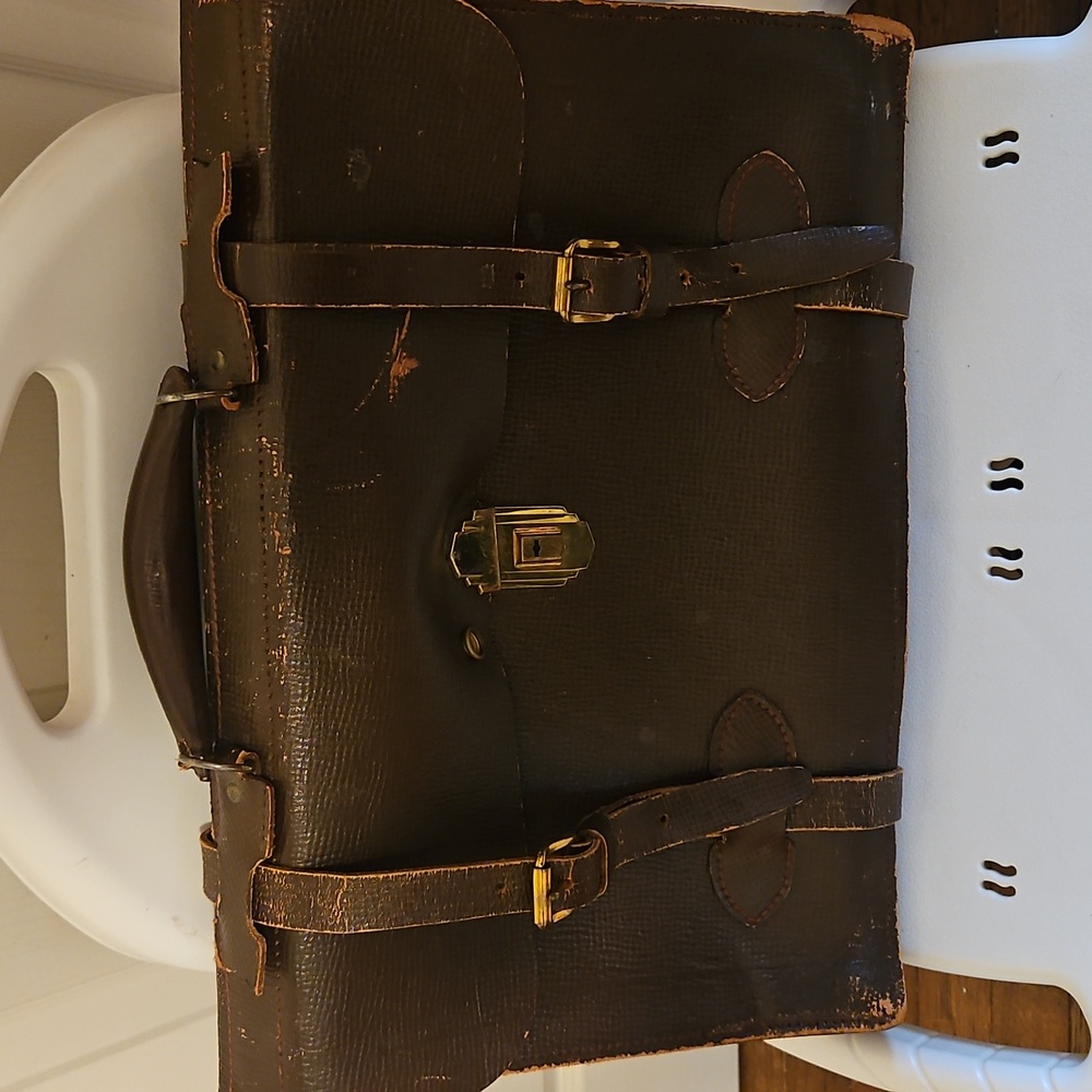 Vintage 1958 Brown Leather Navigational Brief Case